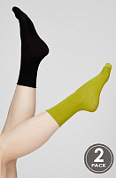 Набор носков женских Legs G05 SOCKS BAMBOO р.36-40 черный/зеленый 2 шт.