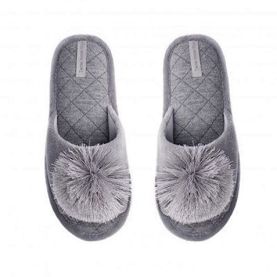 Тапки домашние Twins HS-VL помпон р. 40 серый 