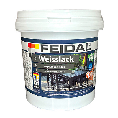 Эмаль акриловая Feidal Weisslack база под тонировку мат 1л