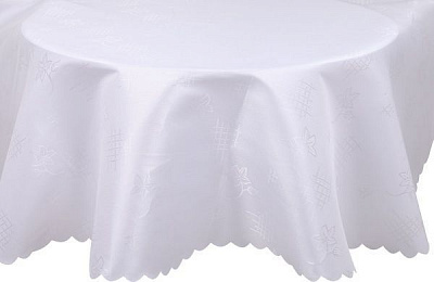 Скатертина Dertsiz овальна 160x220 см білий Karna