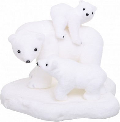 Декорация новогодняя Медвежья семья на катке 27 см EPI-LXC-2513 