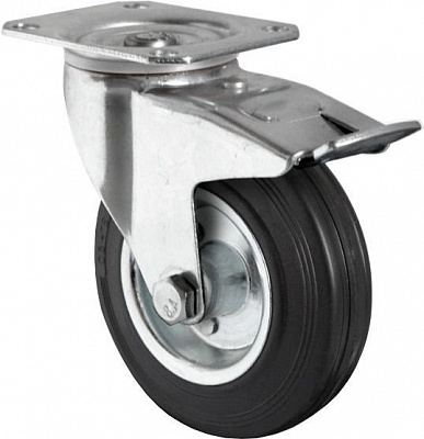 Колесо поворотное с площадкой и тормозом d125 мм CASCOO TBP35WC125SWS4R0N
