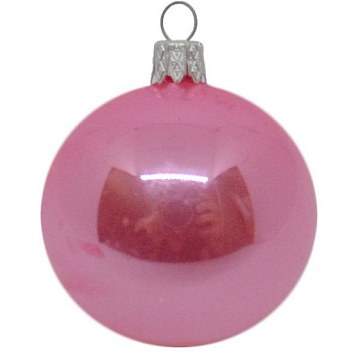 Куля новорічна скляна d60 рожева