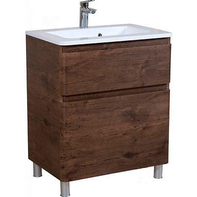 Тумба напольная Aqua Rodos Акцент каштан с умывальником Альфа 70 см