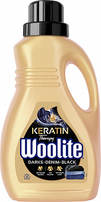 Гель для машинной и ручной стирки Woolite для черных и джинсовых тканей с кератином 0,9 л
