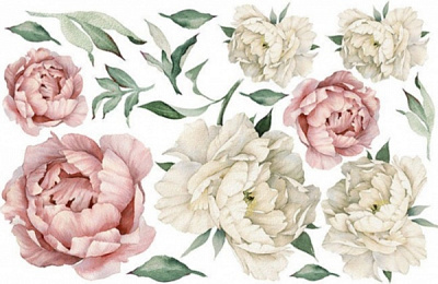 Декоративна наліпка Design stickers Акварельні півонії 2 аркуші А3 в наборі 42x59,4 см