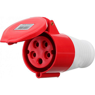 Розетка силовая переносная с заземлением UP! (Underprice) 3p+N+PE (225) 380В 32А IP44 серый