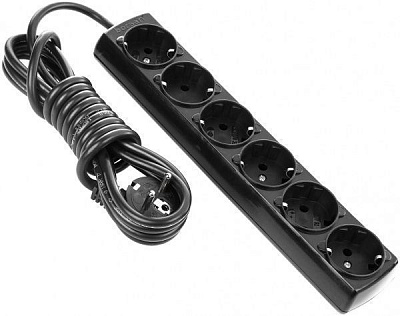 Удлинитель Borsan с заземлением 6 гн. черный 3 м BR.1576-3 