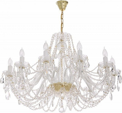 Люстра подвесная Crystal Life 12x40 Вт E14 золото A6130LM-12GO 