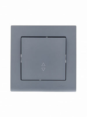 Выключатель проходной одноклавишный Lezard Vesna без подсветки шефилд грей 742-3488-105