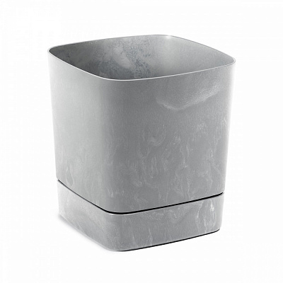 Вазон пластиковый пластик CLIMA квадратный серый бетон 8 л Lamela (9701421)