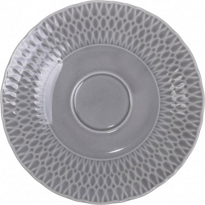 Блюдце Sofia 16 см порцелянове сіре Cmielow