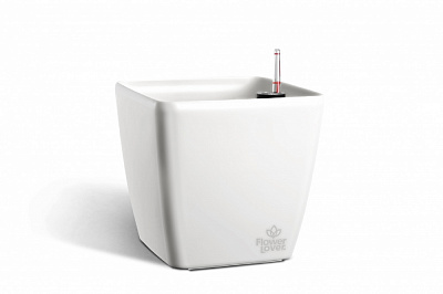 Вазон пластиковый пластик Quadrato 18x18x17 квадратный белый 3 л Plastkon (239859)