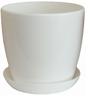 Горшок пластик круглый 101 Белая 0,4 л Омела