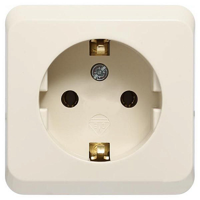 Розетка із заземленням Schneider Electric Prima без шторок без кришки кремовий WDE001180