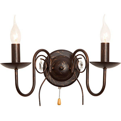 Бра Strotskis Tomas 2x60 Вт E14 черный/золото 60018/2 