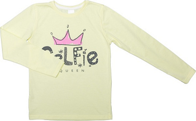 Футболка для дівчаток Luna Kids з принтом Like р.134 ваніль