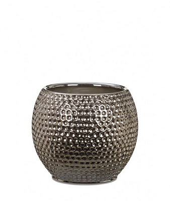 Кашпо керамічне Scheurich Mercury 11 круглий чорний металік