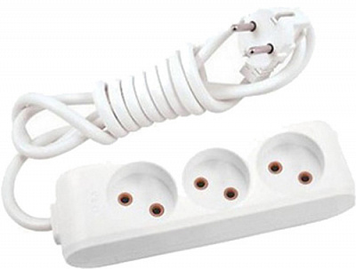 Удлинитель 16 А 230 В без заземления 3 гн. белый 3 м 90112303 