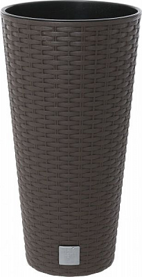 Горщик пластиковий Prosperplast Rato tubus 2 в 1 круглий 8л коричневий (77965-440)