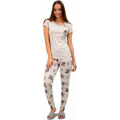 Пижама женская Roksana 1001/16149 р. M бежевый с рисунком