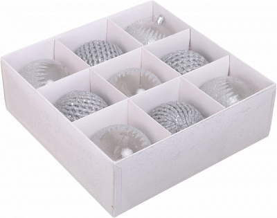 Набір ялинкових куль Комплект № 1 d 80 мм 9 шт./уп.