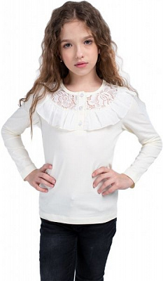 Кофта для девочек Vidoli G-19599W р.140 молочный 