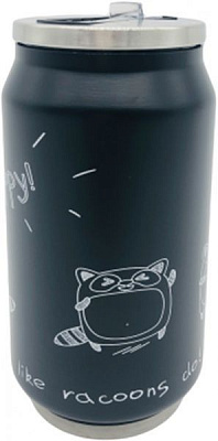 Термочашка Barrel Raccoons 300 мл чорна Flamberg