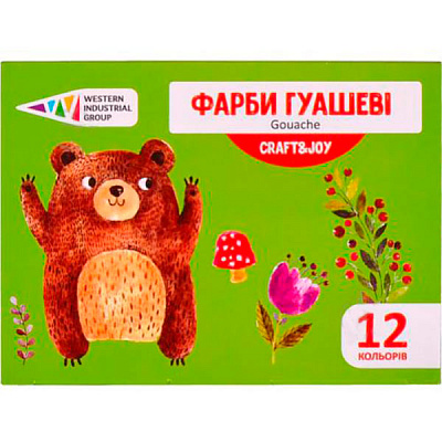 Фарби гуашеві Craft&Joy 12 кольорів 120 мл 221033/Cr Western Industrial Group