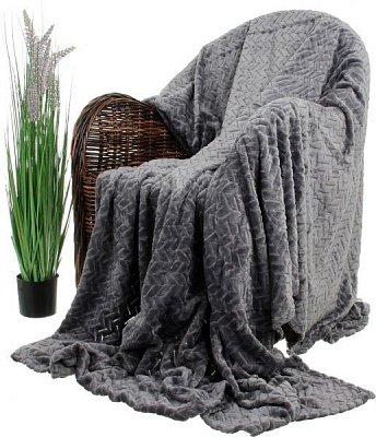 Плед Flannel Plush 200x220 см графіт La Nuit