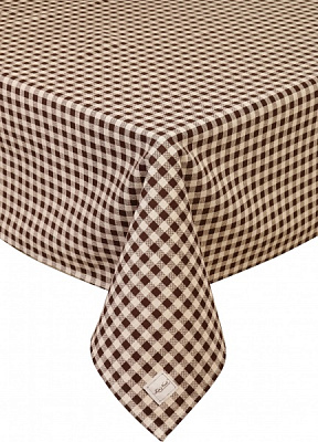 Скатертина Lucy клітинка 133x220 см коричневий La Nuit