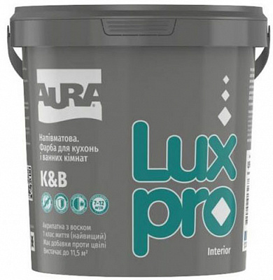 Фарба інтер'єрна акрилова водоемульсійна Aura® Luxpro K&B напівмат білий 0,95л 1,22кг