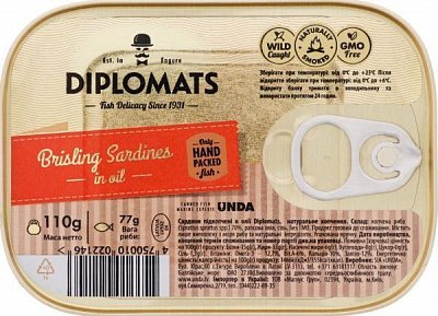 Сардини ТМ Diplomats підкопчені в олії (4750010022146) 110