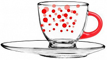 Чашка з блюдцем Red Dots 230 мл 50-0406-02-7195-17 Glasmark