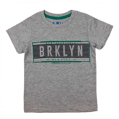 Футболка для мальчика AKKU BRKLYN р.122 серый 9065 