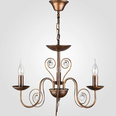 Люстра подвесная Strotskis Tomas 3x60 Вт E14 черный/золото 60018/3 