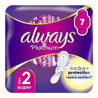 Прокладки Always Platinum Super (розмір 2) 7 шт.