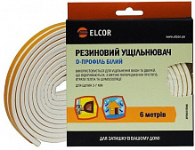 Уплотнитель самоклеящийся D-образный резиновый Elcor TEDW6 6 м белый 