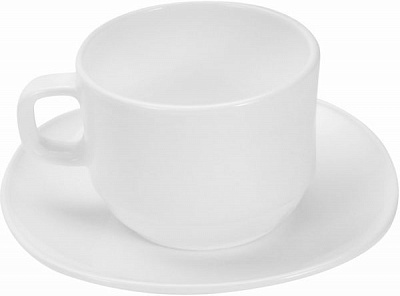 Чашка с блюдцем белая 250 мл Luna