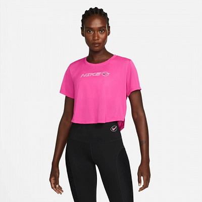 Футболка Nike W NK ONE DF CLRK STD SS CRP TP DM7391-621 р.XS рожевий