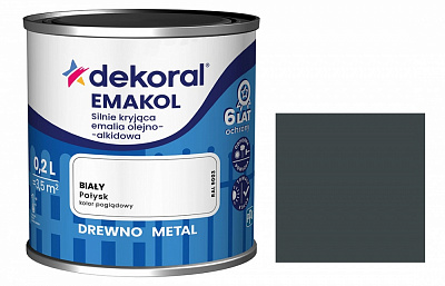 Емаль алкідна Dekoral Емаколь антрацит глянець 0,2л