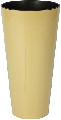 Горщик пластиковий Prosperplast Tubus slim 2 в 1 круглий 15,5л капучино (75948-7502)