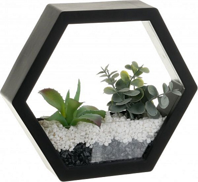 Декор настенный Nature шестиугольный 23x20 см черный 