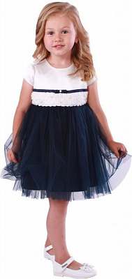 Платье Sasha р.104 молочный с синим 4093/1 