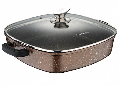 Сотейник с крышкой 28x28x7 см WB-3331 Wellberg