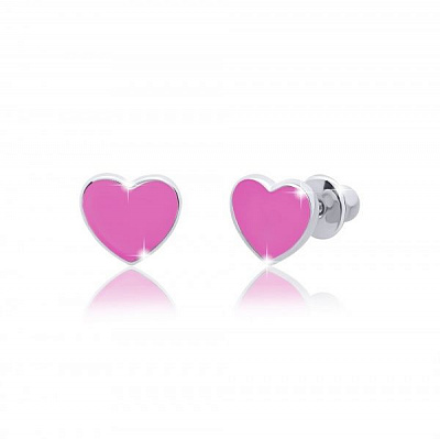 Сережки-пусети UMa&UMi Серце рожеве