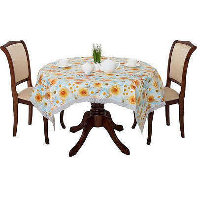 Скатертина Квіти овальна 120x152 см