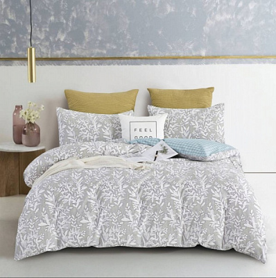 Комплект постільної білизни Ribera 2 сірий із блакитним La Nuit