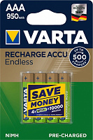 Аккумулятор Varta Accu Endless 500 Cycles 950mAh BLI AAA (R03, 286) 4 шт. (56683101404) 