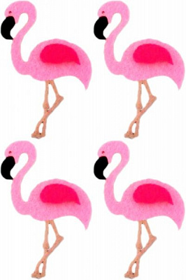 Декоративное изделие из фетра «Фламинго» 4 шт. в пакете арт. 125076 розовый 6 мм, 6.5 см